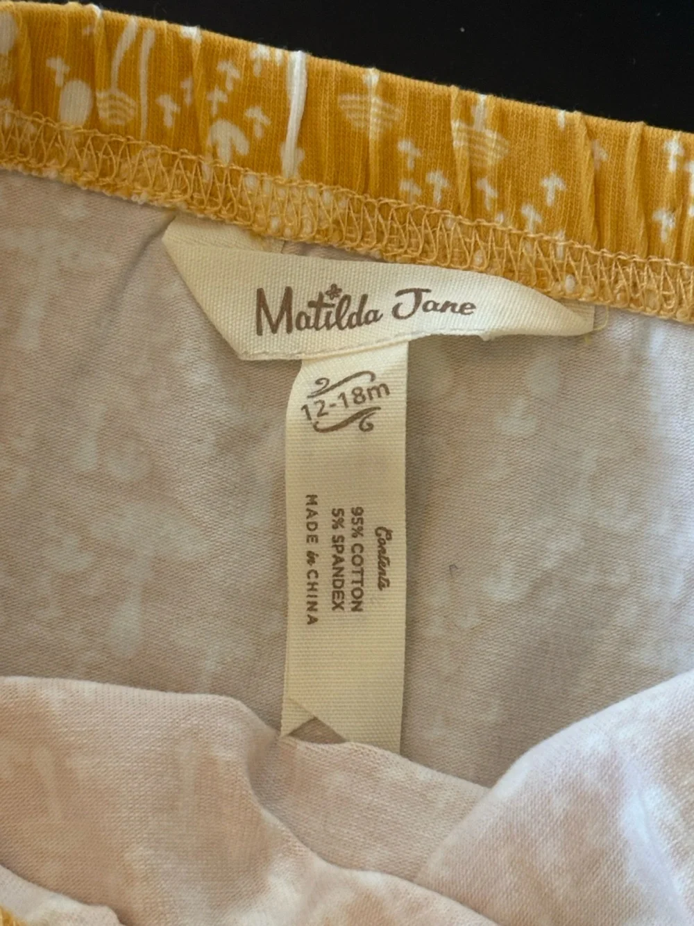 Whimsical Matilda Jane Yellow Mushroom Print Diaper Cover Bloomer Modesty